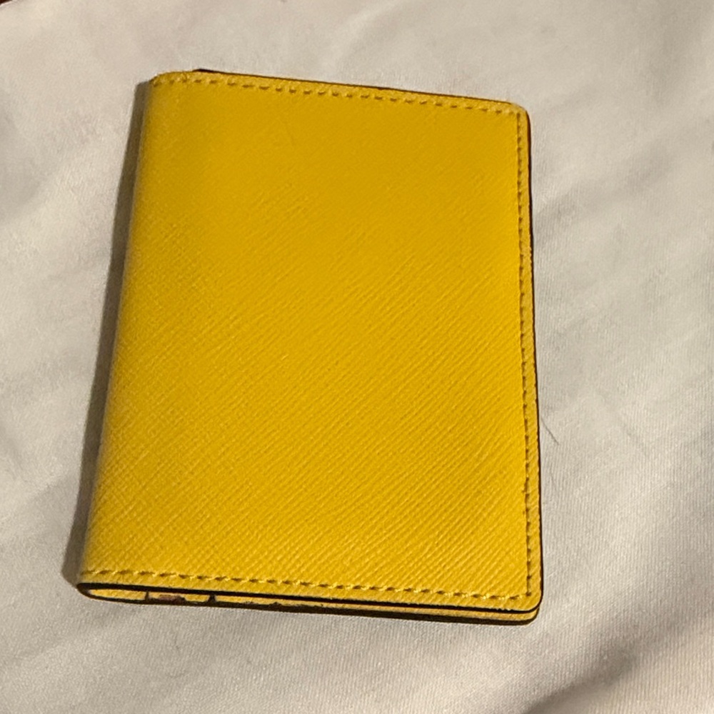Jack Spade Bright Yellow Leather Card & Key Folio